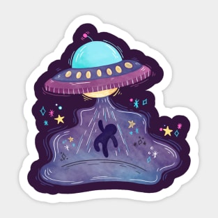 halloween alien abduction space ship ufo Sticker